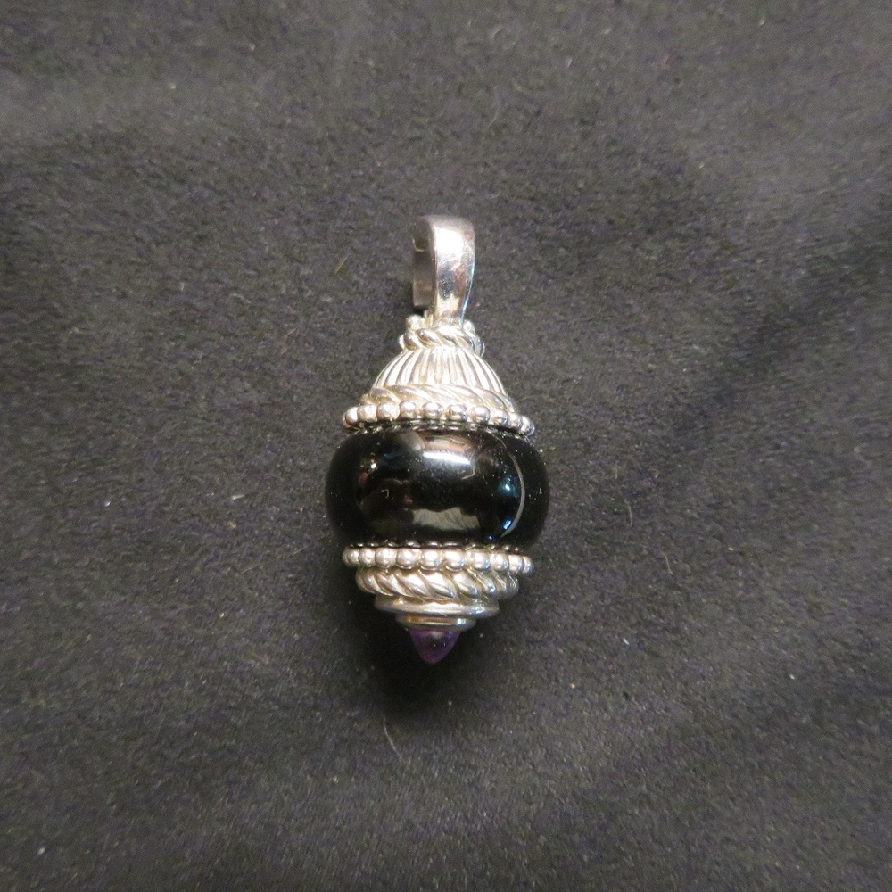 Judith Ripka Sterling and Onyx Enhancer NWOT